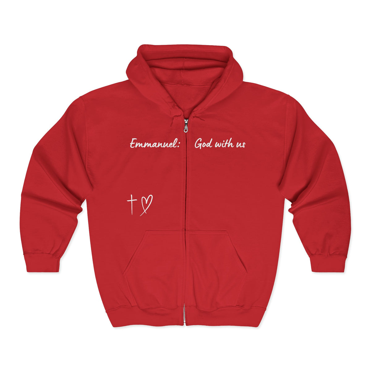 Emmanuel: God With Us Zip Hoodie — Christian Faith Full-Zip Sweatshirt