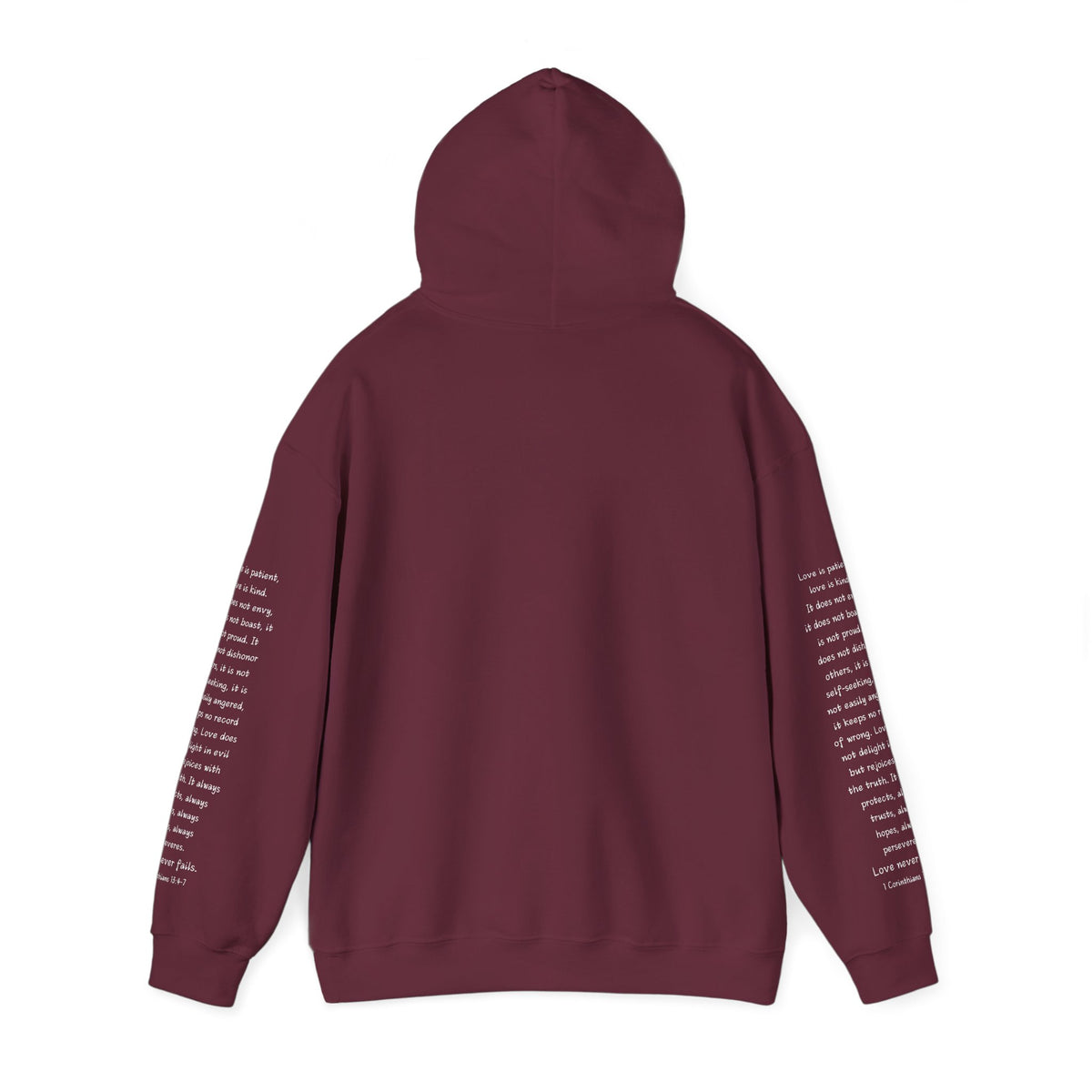 Love Like Jesus Hoodie — Christian Faith Pullover with Scripture Sleeve Text