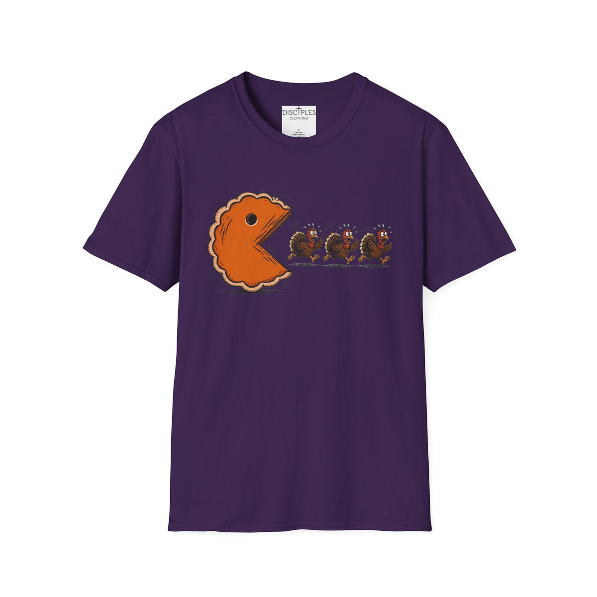 Pumpkin Pie Pac-Man Chasing A Turkey T-Shirt