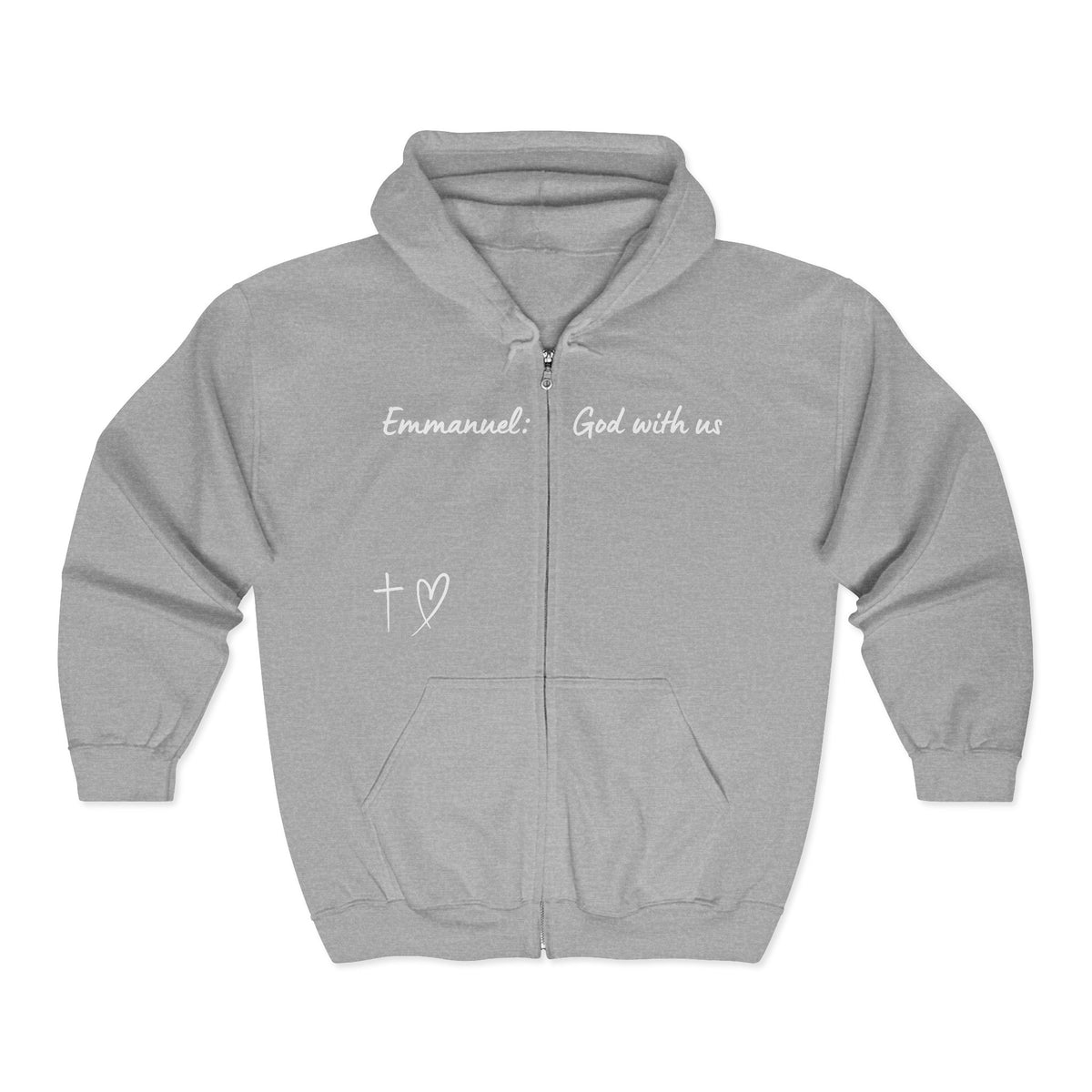 Emmanuel: God With Us Zip Hoodie — Christian Faith Full-Zip Sweatshirt