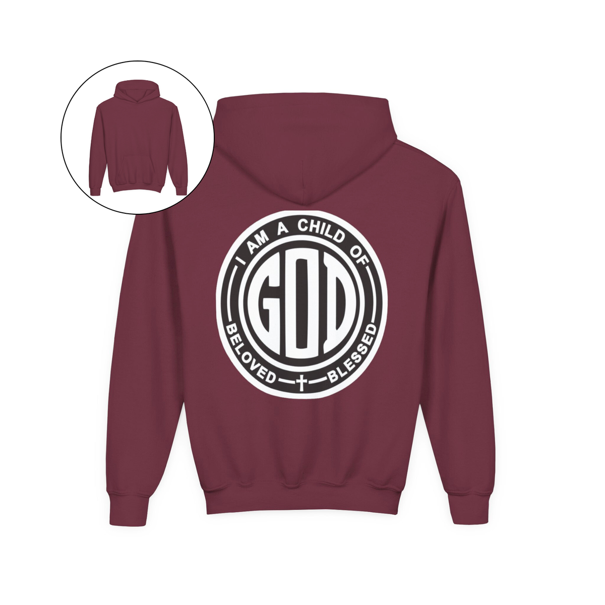 I Am a Child of God Faith Youth Hoodie