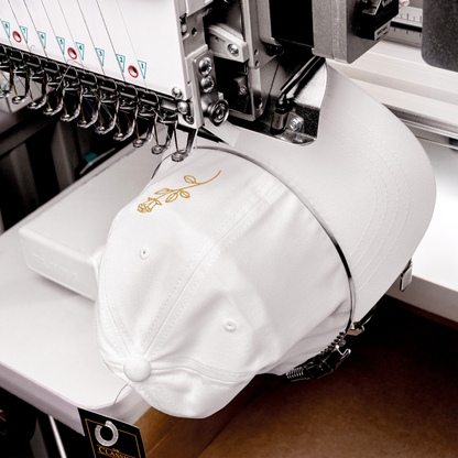 Embroidered Golden Rose Dad Hat