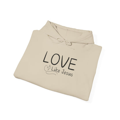 Love Like Jesus Hoodie — Christian Faith Pullover with Scripture Sleeve Text