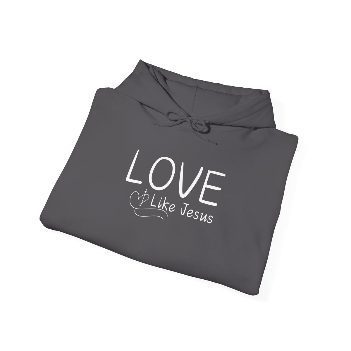 Love Like Jesus Hoodie — Christian Faith Pullover with Scripture Sleeve Text