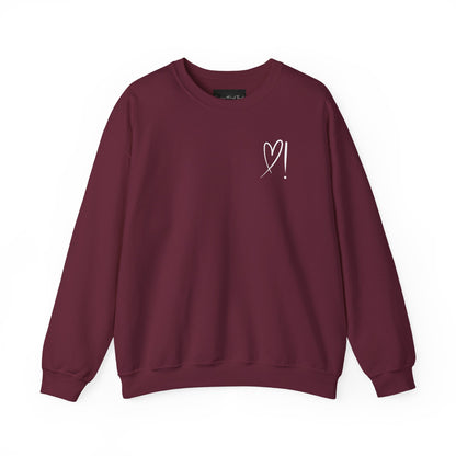 Heart Doodle Crewneck Sweatshirt – Minimal Pocket Heart Graphic