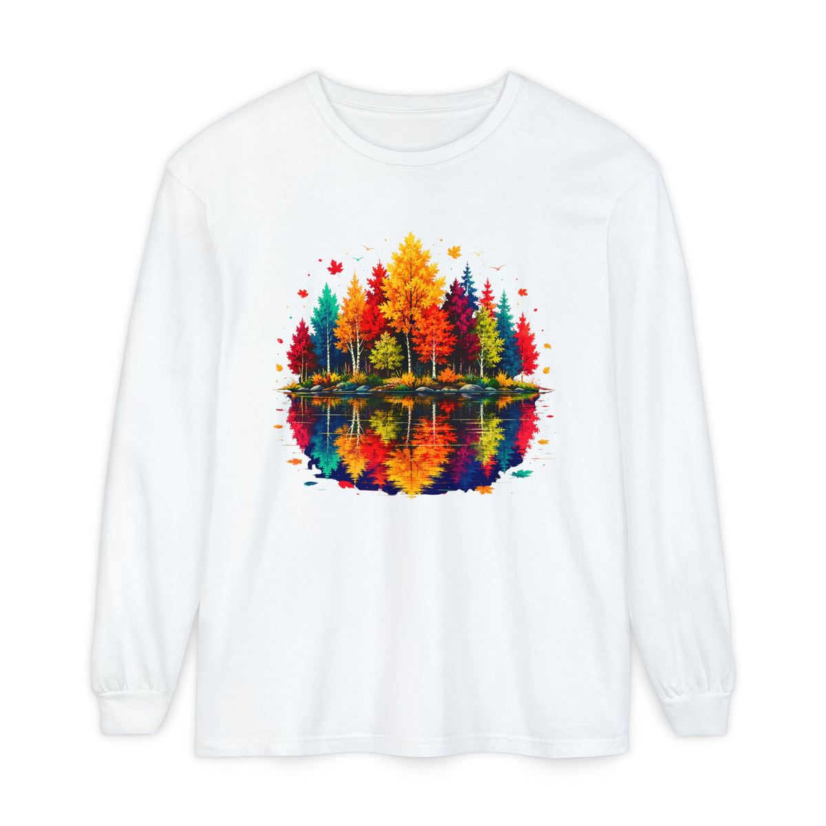 Autumn Lake Reflection Long Sleeve Tee
