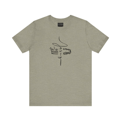 Minimalist Crown Lion T‑Shirt — Elegant Line Art Tee for Men & Women