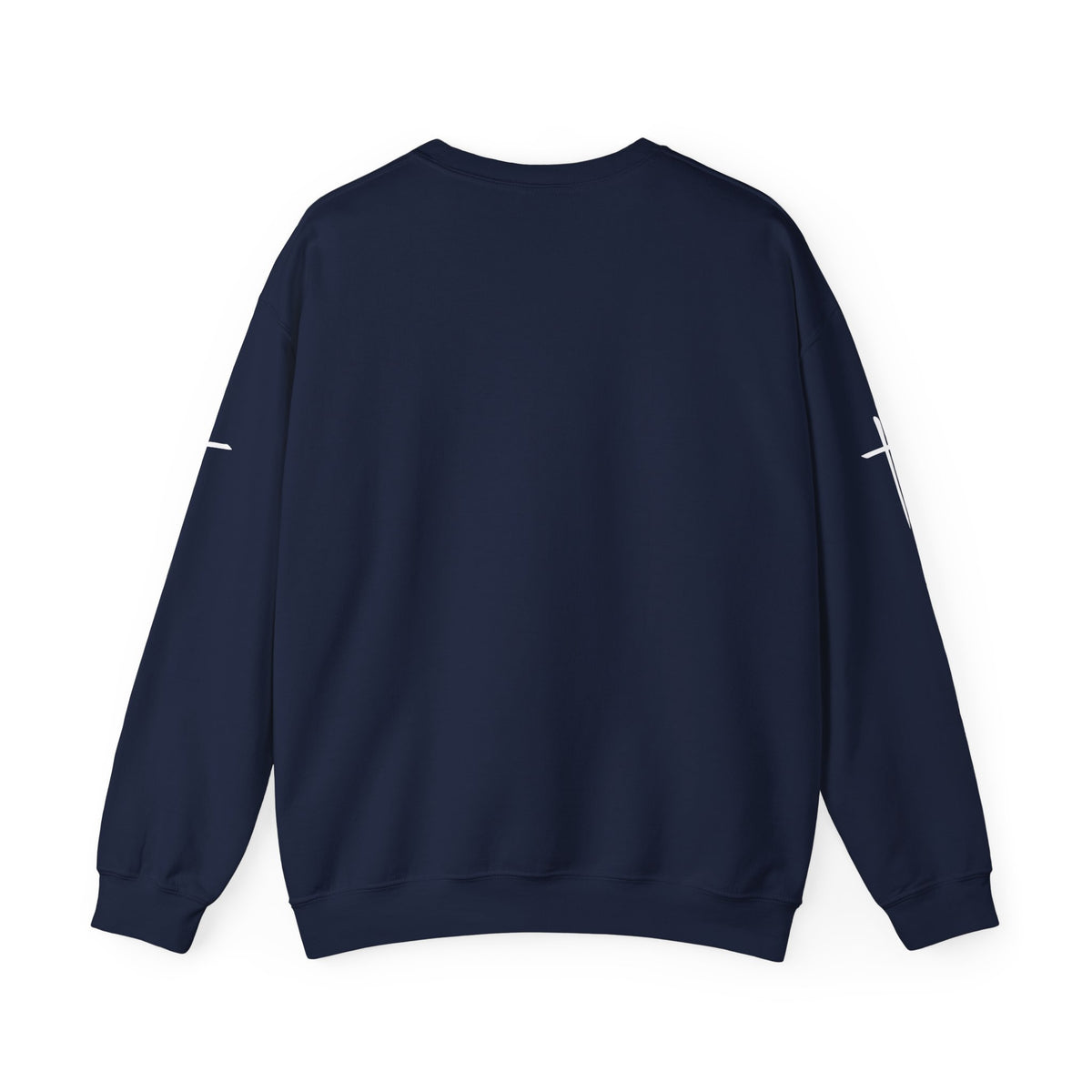 Crewneck Sweatshirt — Minimal Cross Sleeve Design