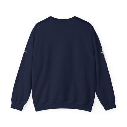 Crewneck Sweatshirt — Minimal Cross Sleeve Design