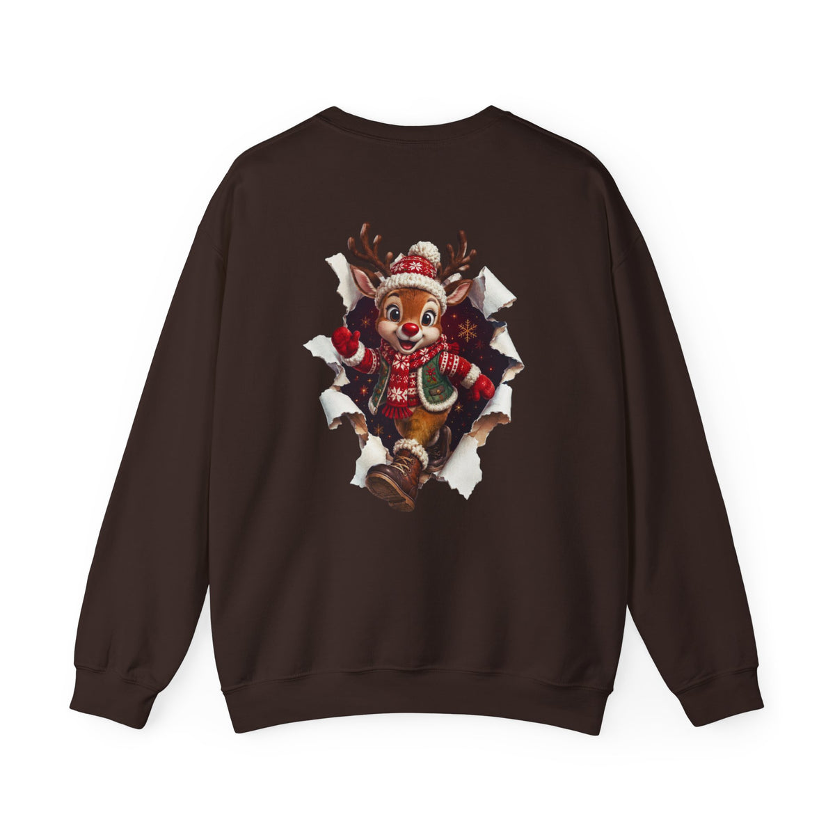 Christmas Reindeer Crewneck Sweatshirt — Cute Vintage Holiday Deer Design