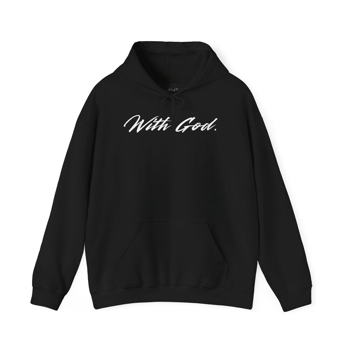 With God Hoodie — Faith Script Pullover Sweatshirt