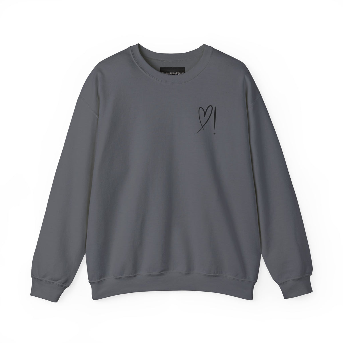 Heart Doodle Crewneck Sweatshirt – Minimal Pocket Heart Graphic