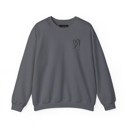 Heart Doodle Crewneck Sweatshirt – Minimal Pocket Heart Graphic