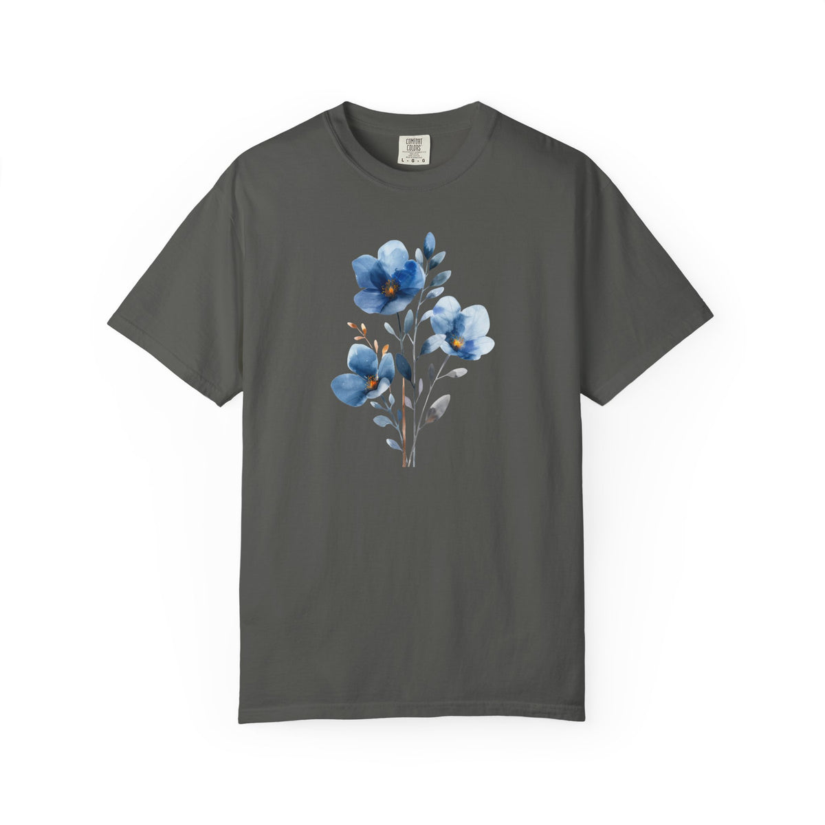 Floral Blue Watercolor Graphic T-Shirt
