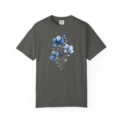 Floral Blue Watercolor Graphic T-Shirt