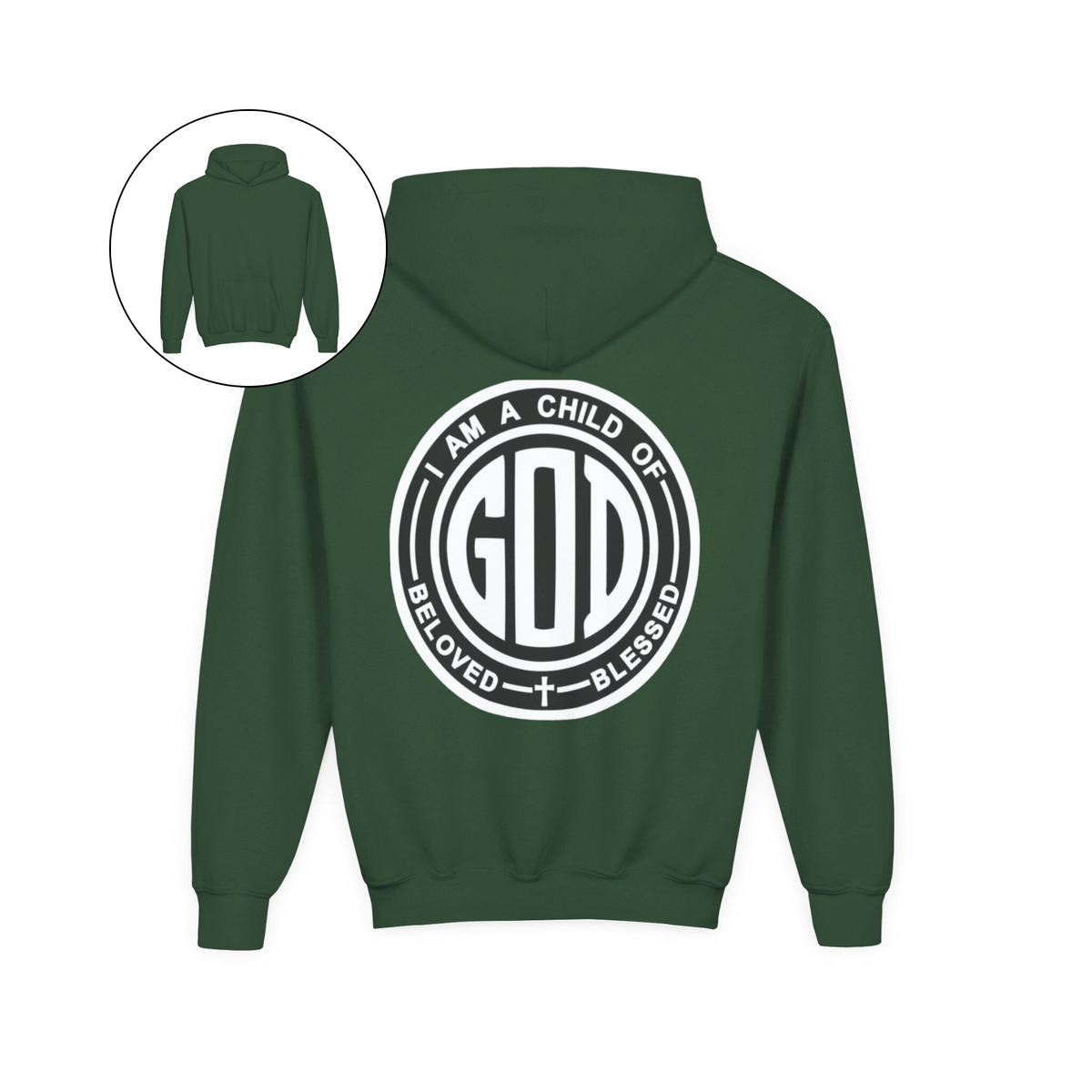 I Am a Child of God Faith Youth Hoodie
