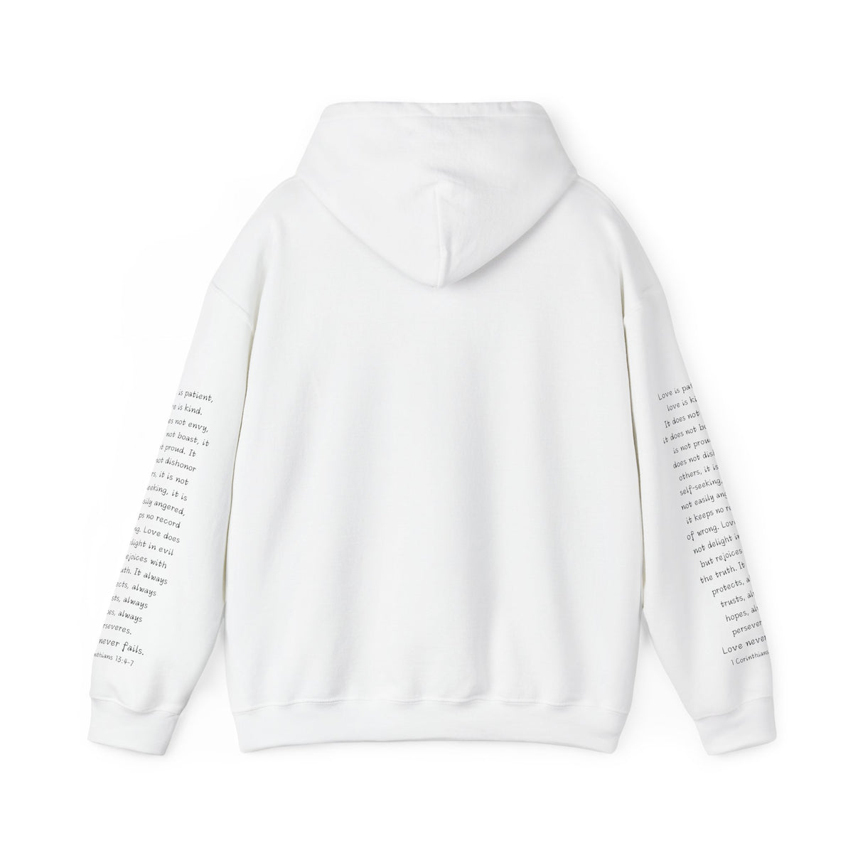 Love Like Jesus Hoodie — Christian Faith Pullover with Scripture Sleeve Text