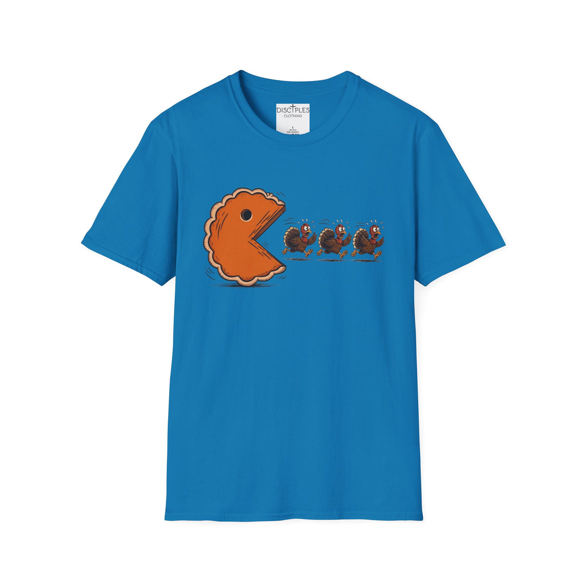 Pumpkin Pie Pac-Man Chasing A Turkey T-Shirt