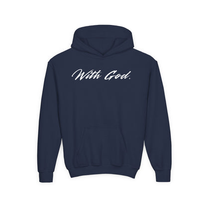 With God. Youth Christian Hoodie