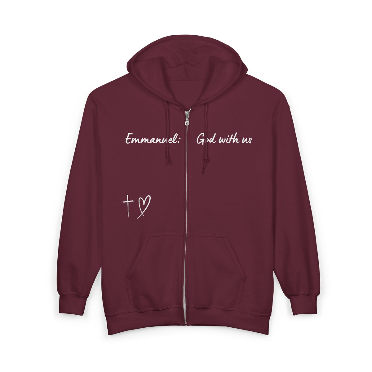 Emmanuel: God With Us Zip Hoodie — Christian Faith Full-Zip Sweatshirt