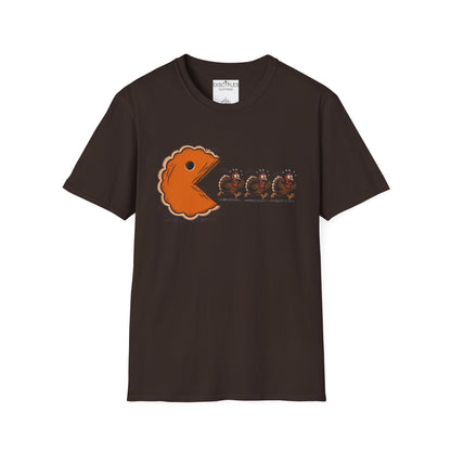Pumpkin Pie Pac-Man Chasing A Turkey T-Shirt