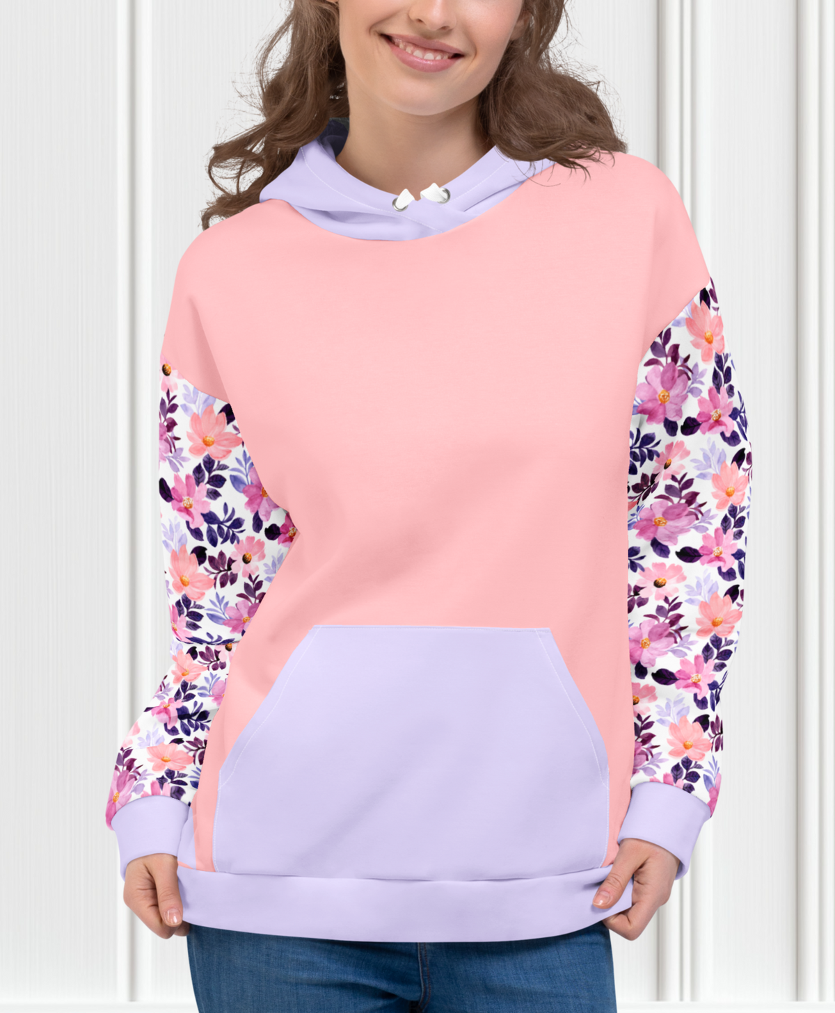 Pink Floral Unisex Hoodie