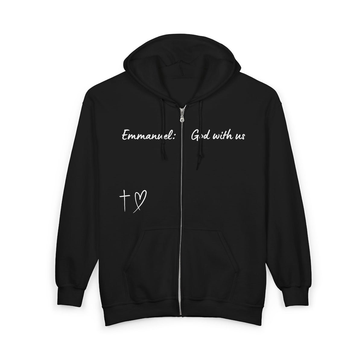 Emmanuel: God With Us Zip Hoodie — Christian Faith Full-Zip Sweatshirt