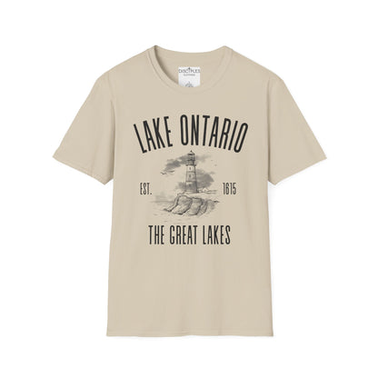Lake Ontario Vintage Lighthouse — The Great Lakes Est. 1815 T-Shirt