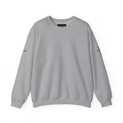 Crewneck Sweatshirt — Minimal Cross Sleeve Design