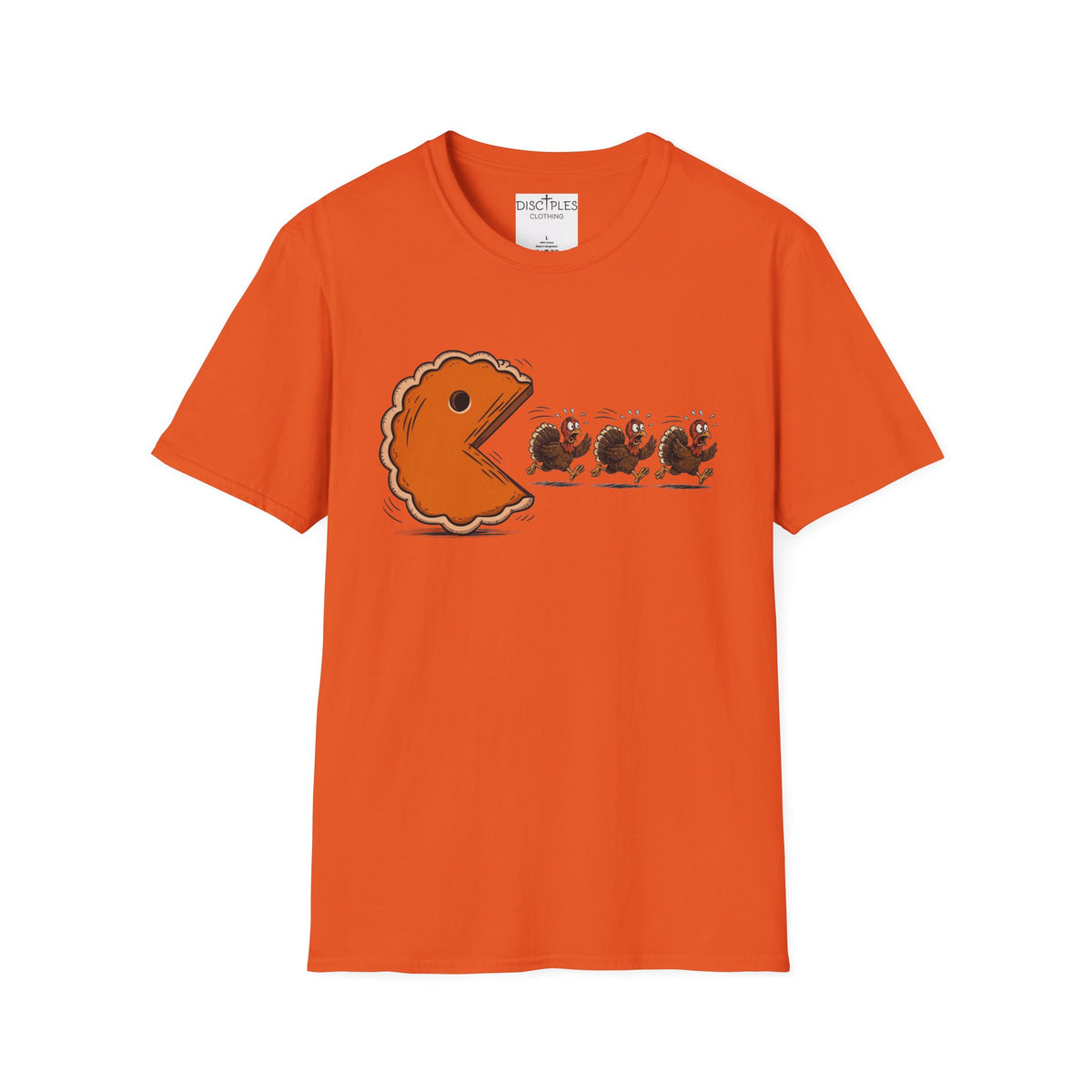 Pumpkin Pie Pac-Man Chasing A Turkey T-Shirt