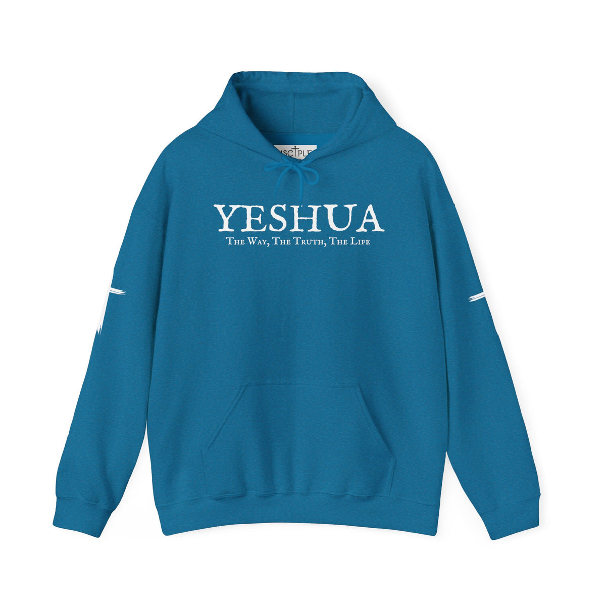 Yeshua The Way, The Truth, The Life Christian Pullover with Sleeve Crosses