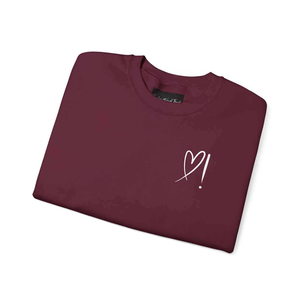 Heart Doodle Crewneck Sweatshirt – Minimal Pocket Heart Graphic