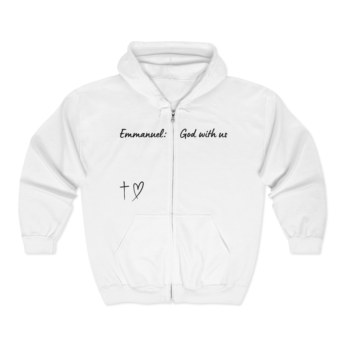 Emmanuel: God With Us Zip Hoodie — Christian Faith Full-Zip Sweatshirt