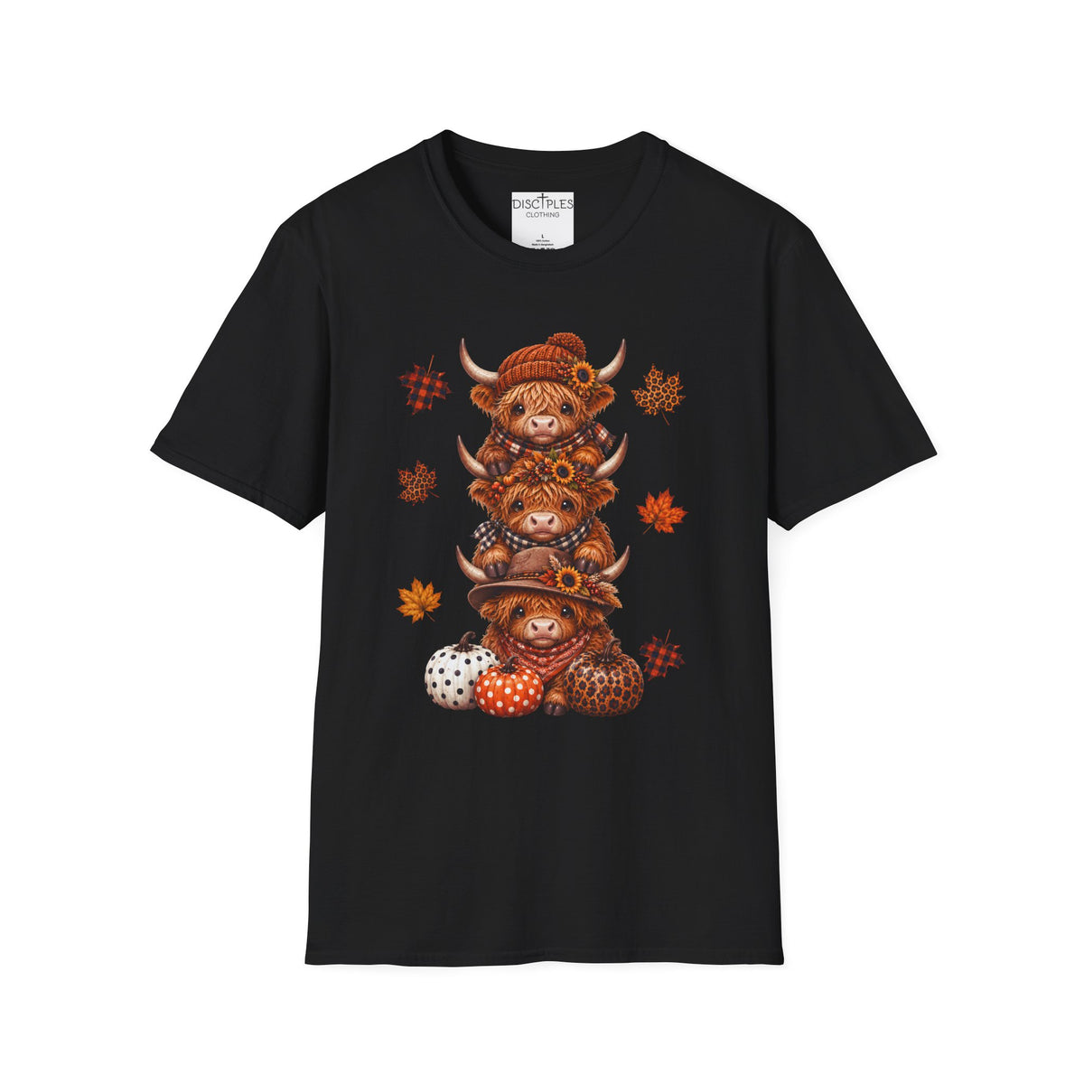 Autumn Highland Cow Stack T-Shirt
