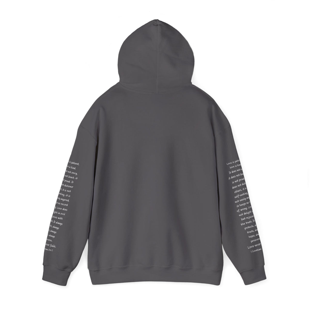 Love Like Jesus Hoodie — Christian Faith Pullover with Scripture Sleeve Text