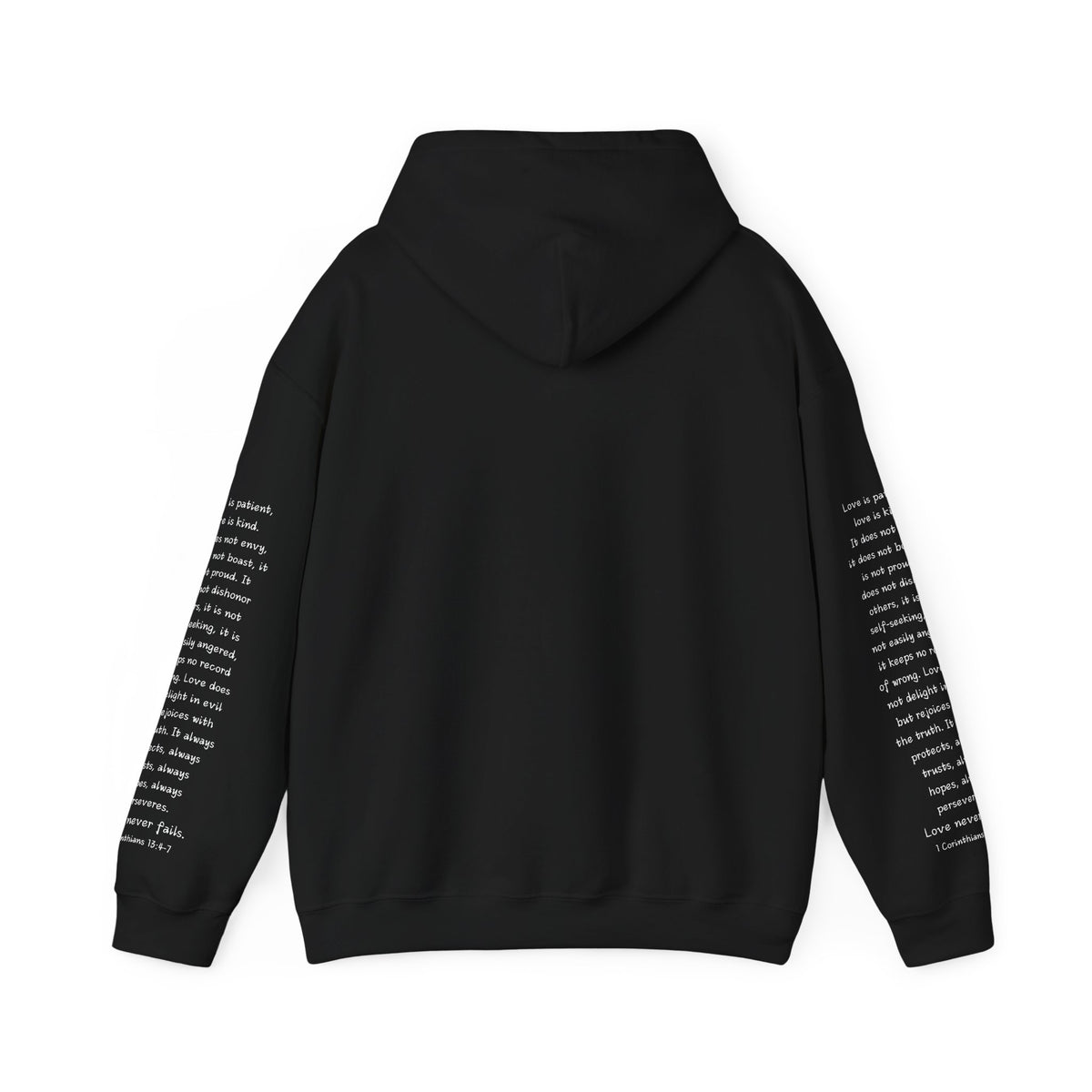 Love Like Jesus Hoodie — Christian Faith Pullover with Scripture Sleeve Text