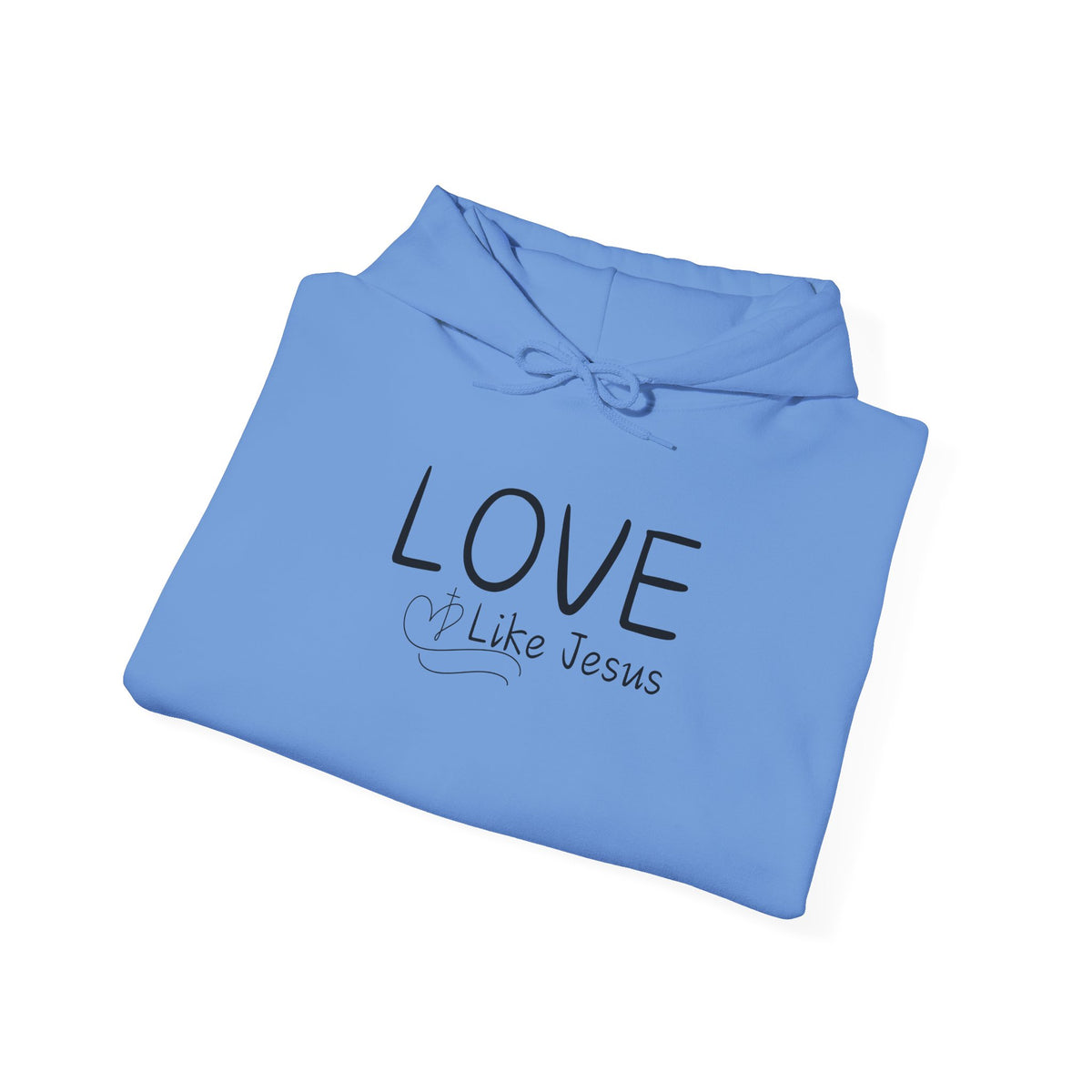 Love Like Jesus Hoodie — Christian Faith Pullover with Scripture Sleeve Text