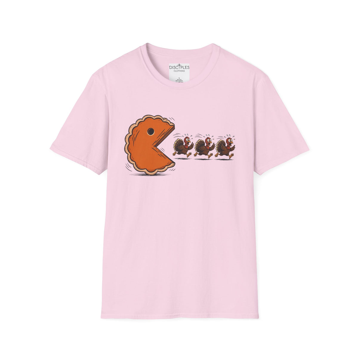 Pumpkin Pie Pac-Man Chasing A Turkey T-Shirt