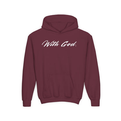 With God. Youth Christian Hoodie