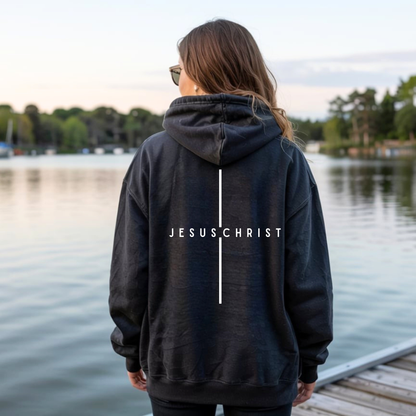 Jesus Christ Minimalist Cross Hoodie
