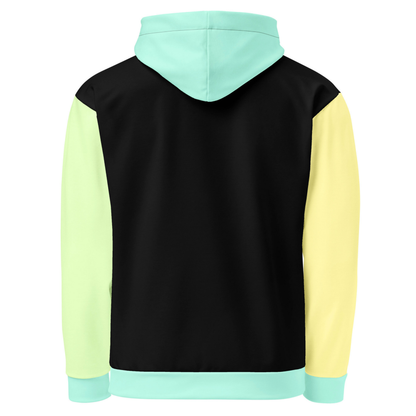 Black And Blue Color Block Hoodie
