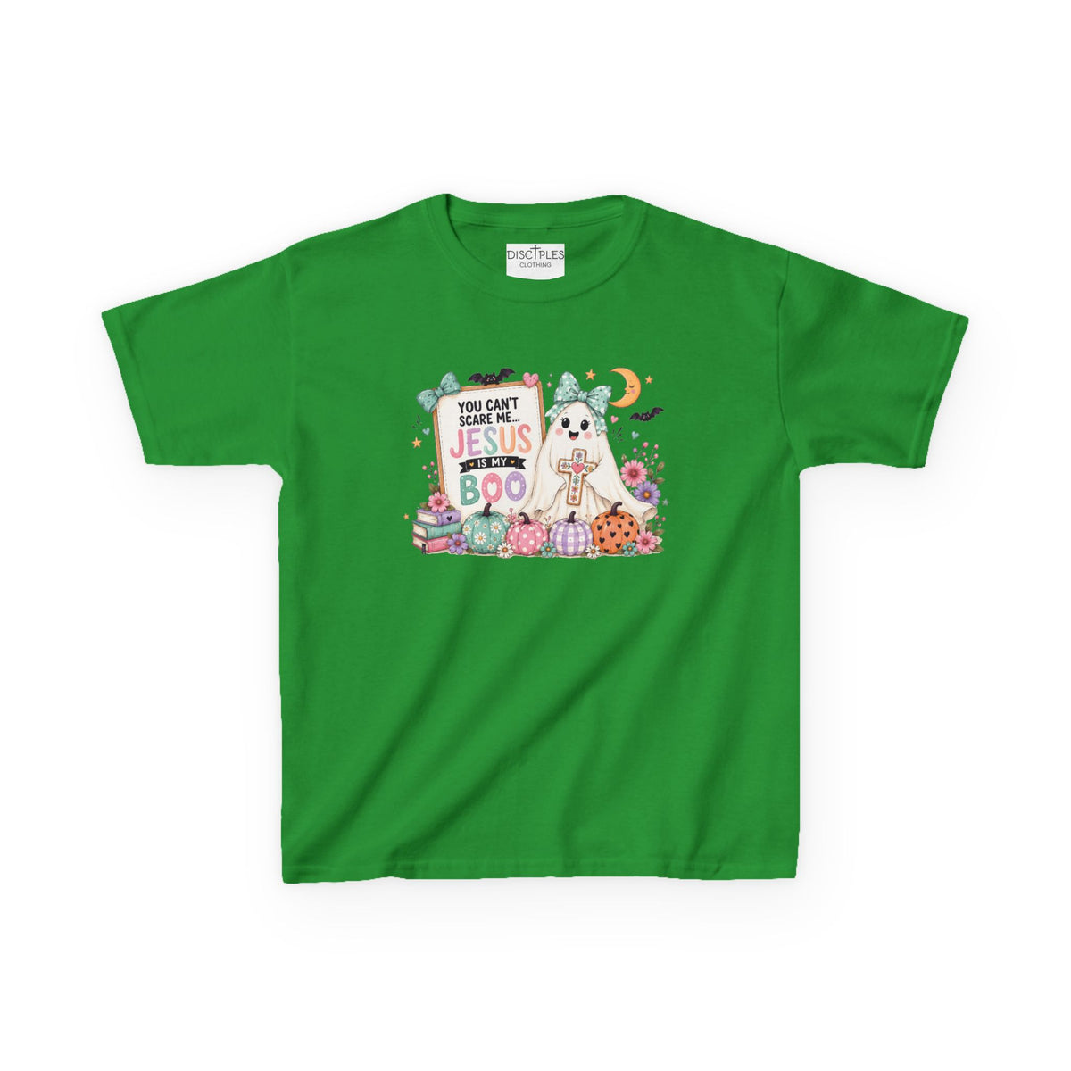 Ghost Halloween Shirt “You Can’t Scare Me, Jesus Is My Boo” Kids T-Shirt
