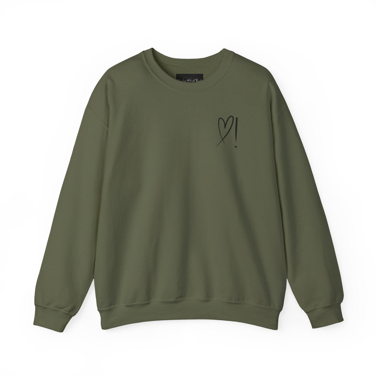 Heart Doodle Crewneck Sweatshirt – Minimal Pocket Heart Graphic
