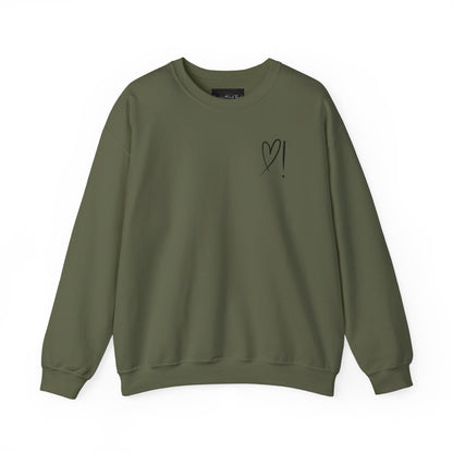 Heart Doodle Crewneck Sweatshirt – Minimal Pocket Heart Graphic