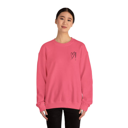 Heart Doodle Crewneck Sweatshirt – Minimal Pocket Heart Graphic
