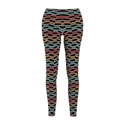 Rainbow Geometric Striped Leggings