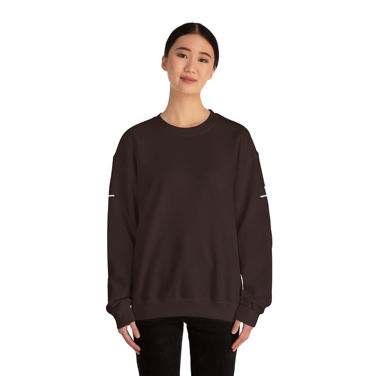 Crewneck Sweatshirt — Minimal Cross Sleeve Design