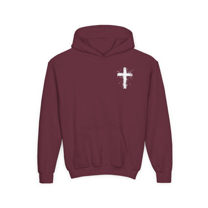 Spray Painted Jesus Cross Youth Hoodie