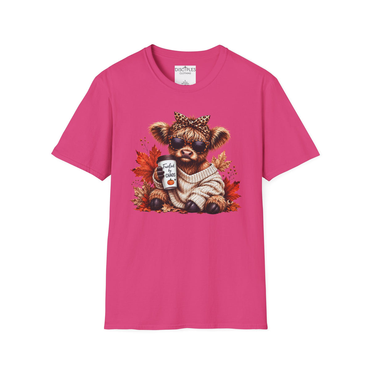 Fueled By Chaos Cow Cozy Autumn Graphic Tee