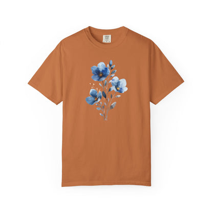 Floral Blue Watercolor Graphic T-Shirt